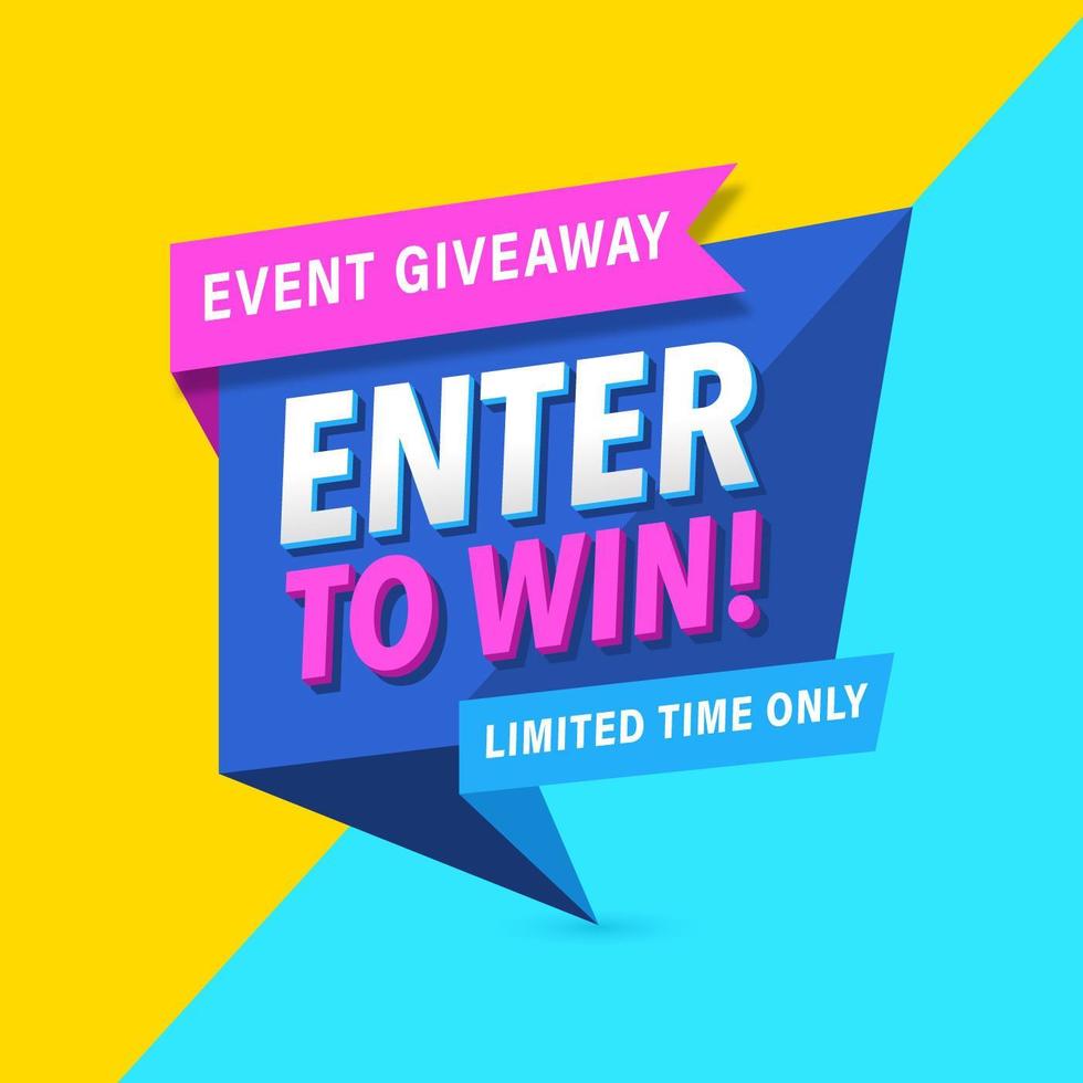 Enter To Win Banner Template vector