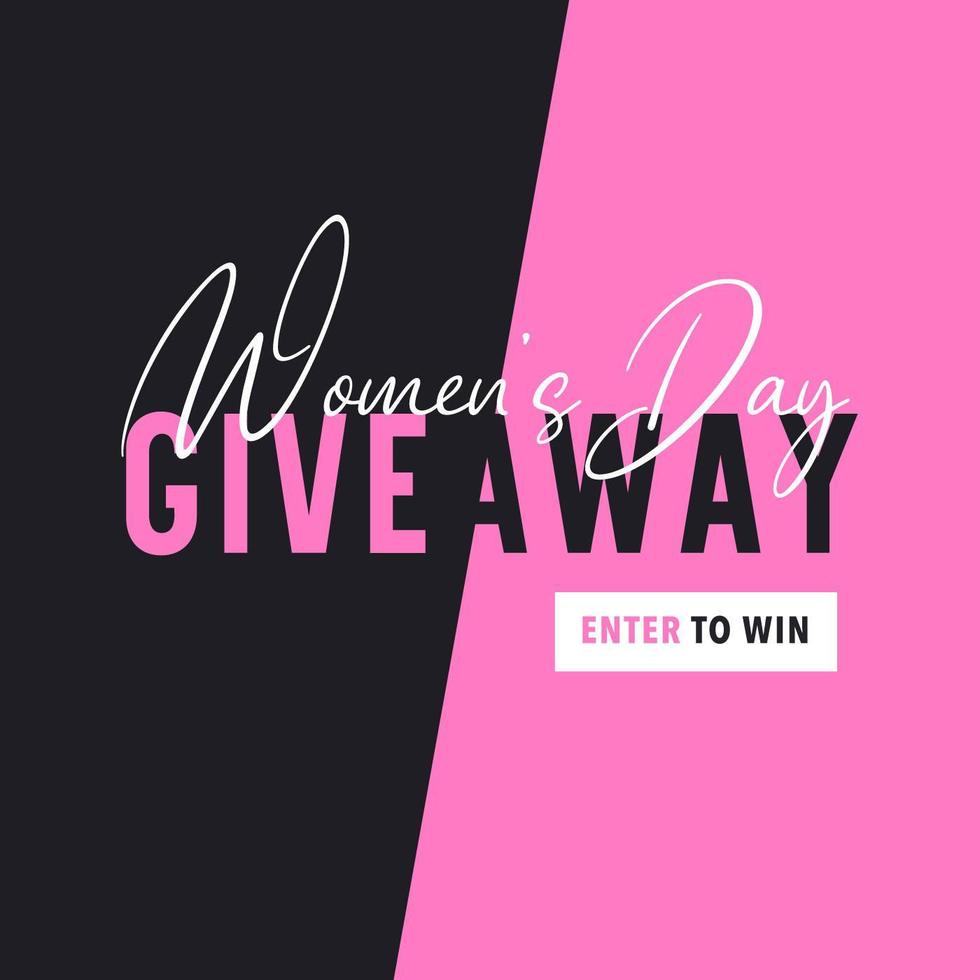 Women's Day Giveaway Enter To Win Banner vector