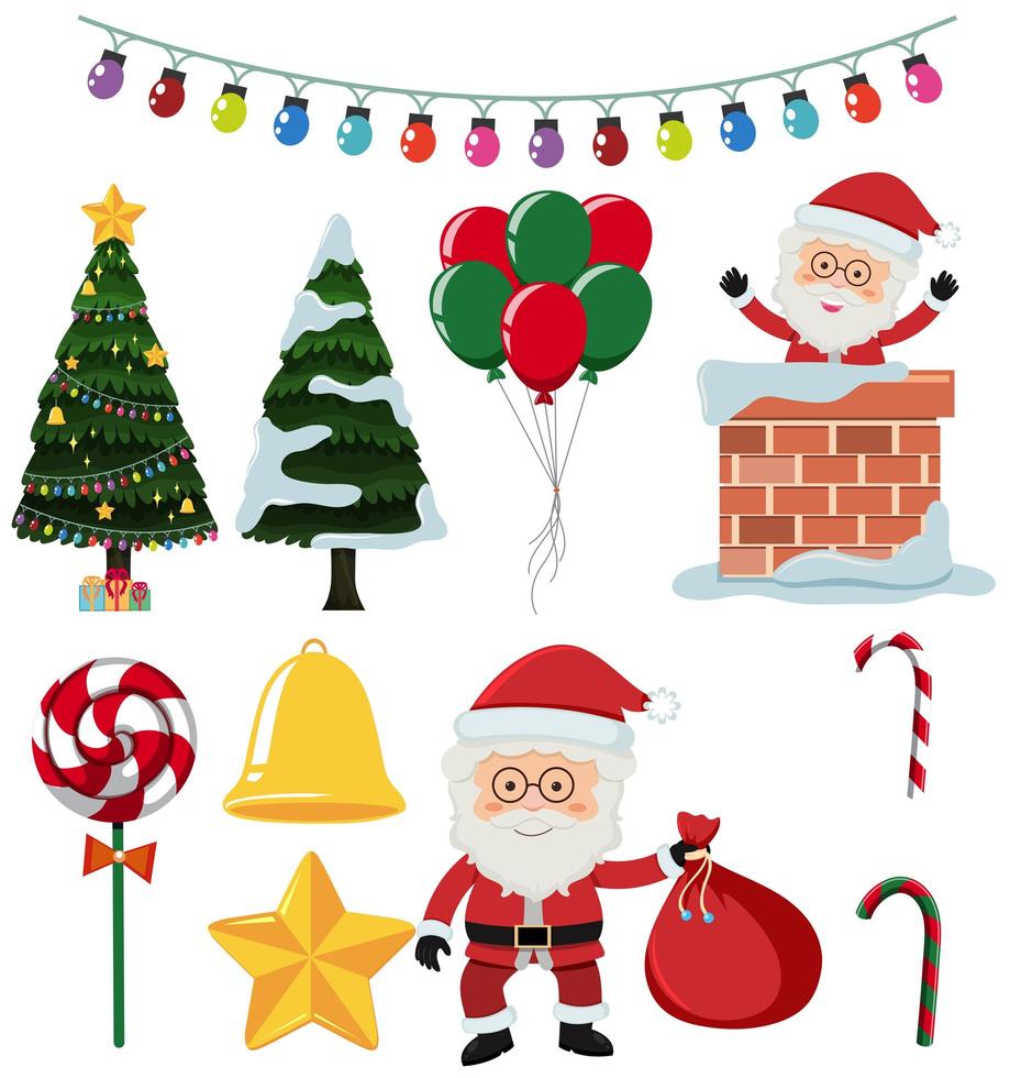 A Set of Christmas Elements vector