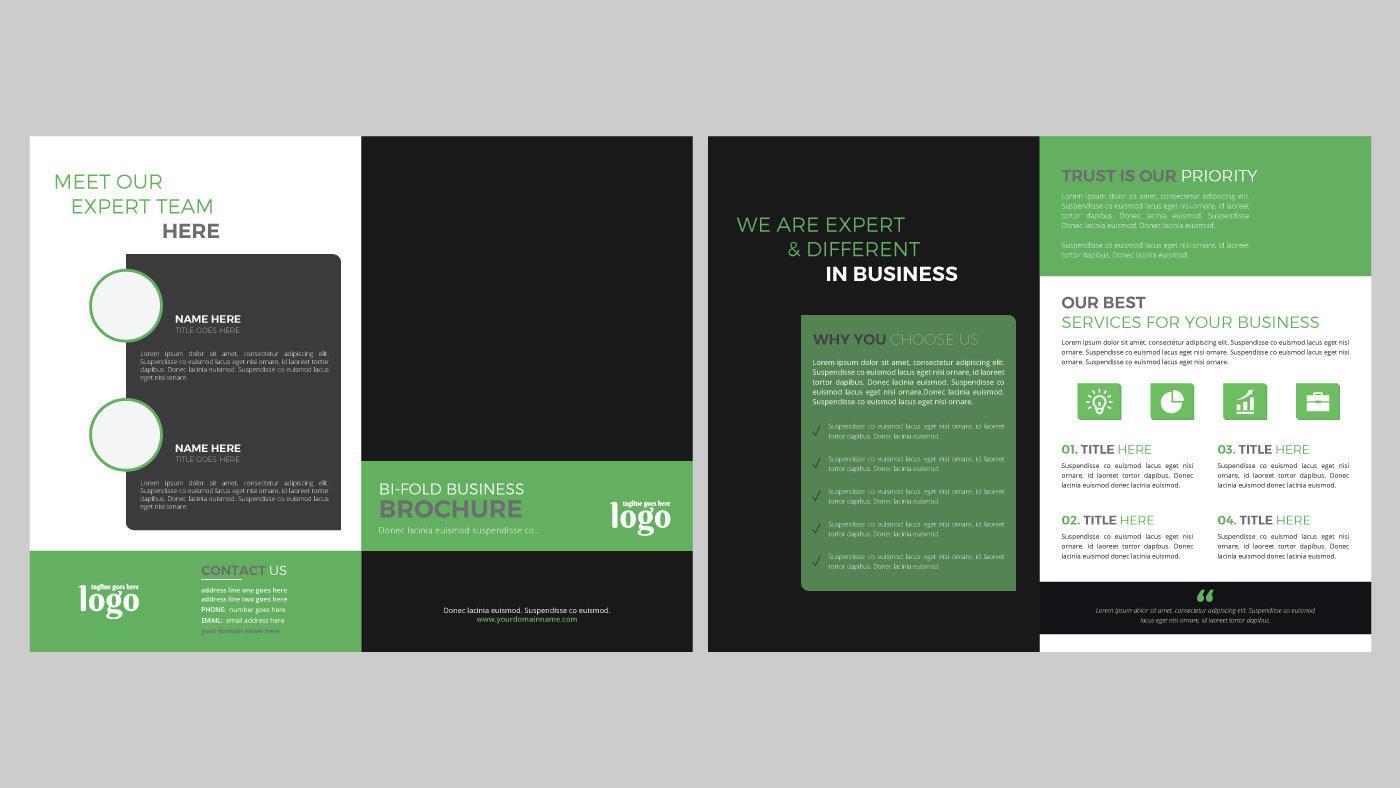 Green and Black Template Layout Design vector