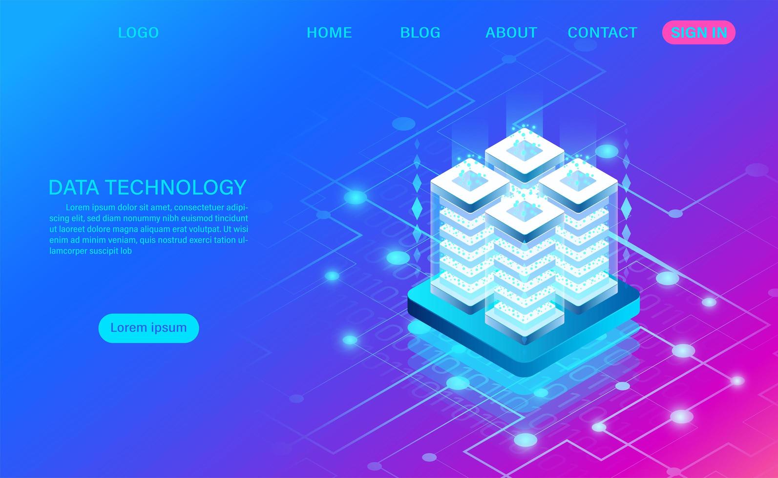 concepto de pila abstracta de tecnología de datos vector