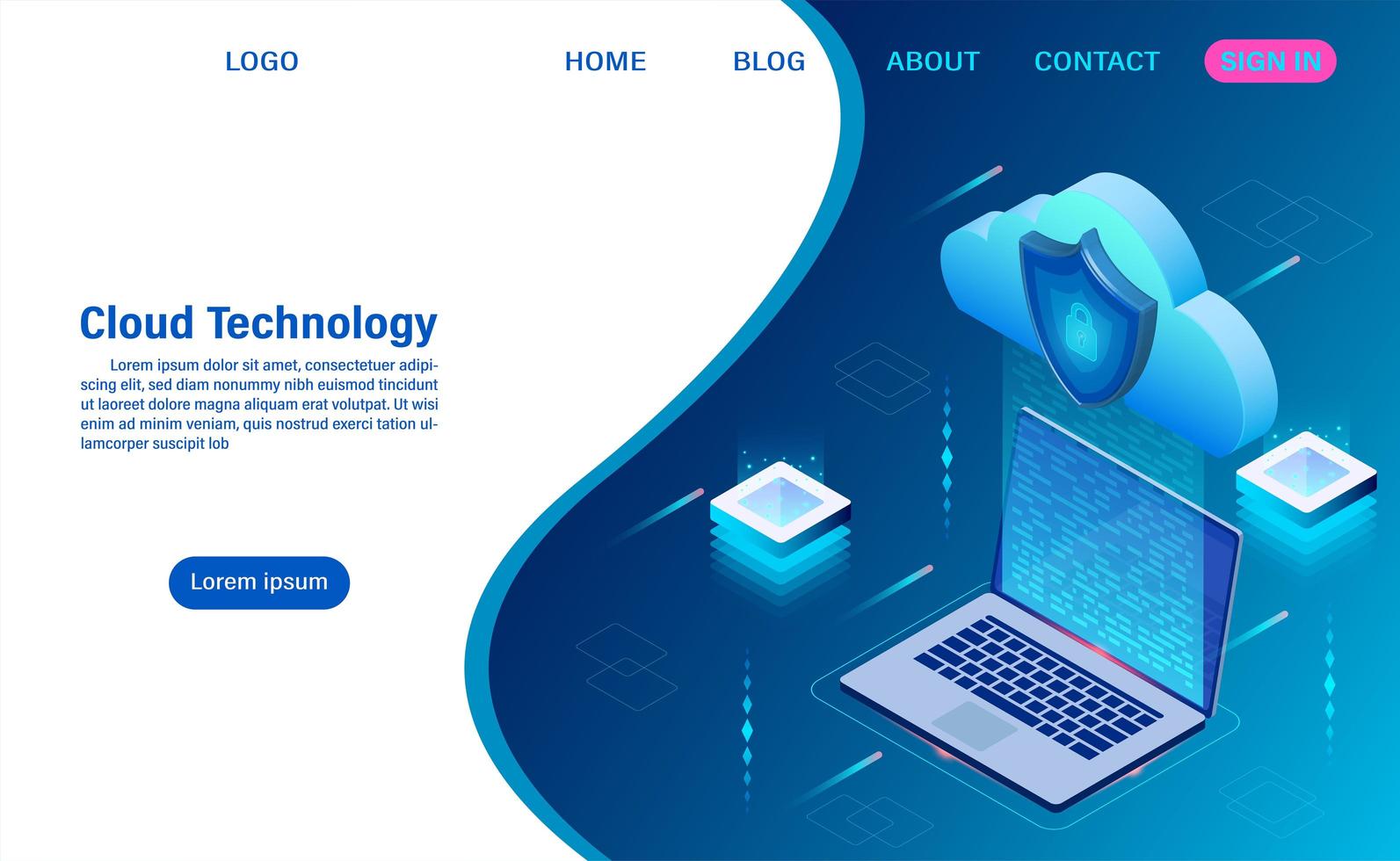 Cloud Computing Technology Concept vector