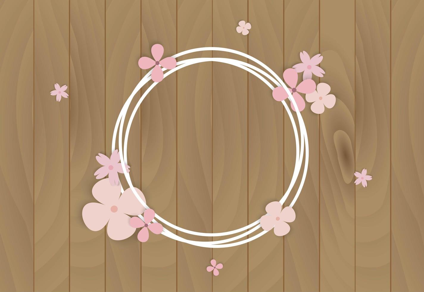 Pastel Flowers on White Wire Frame vector