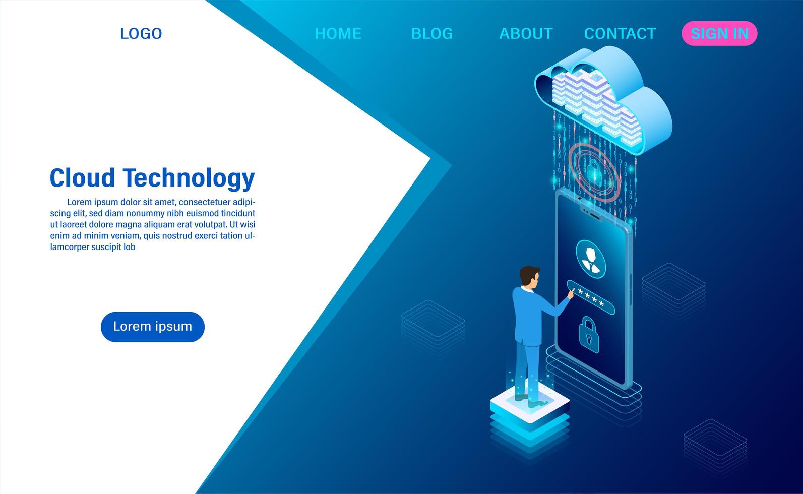 Modern Cloud Technology  Concept vector