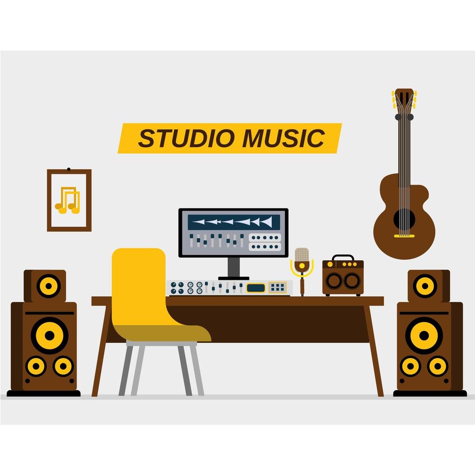 estudio de grabación musical vector