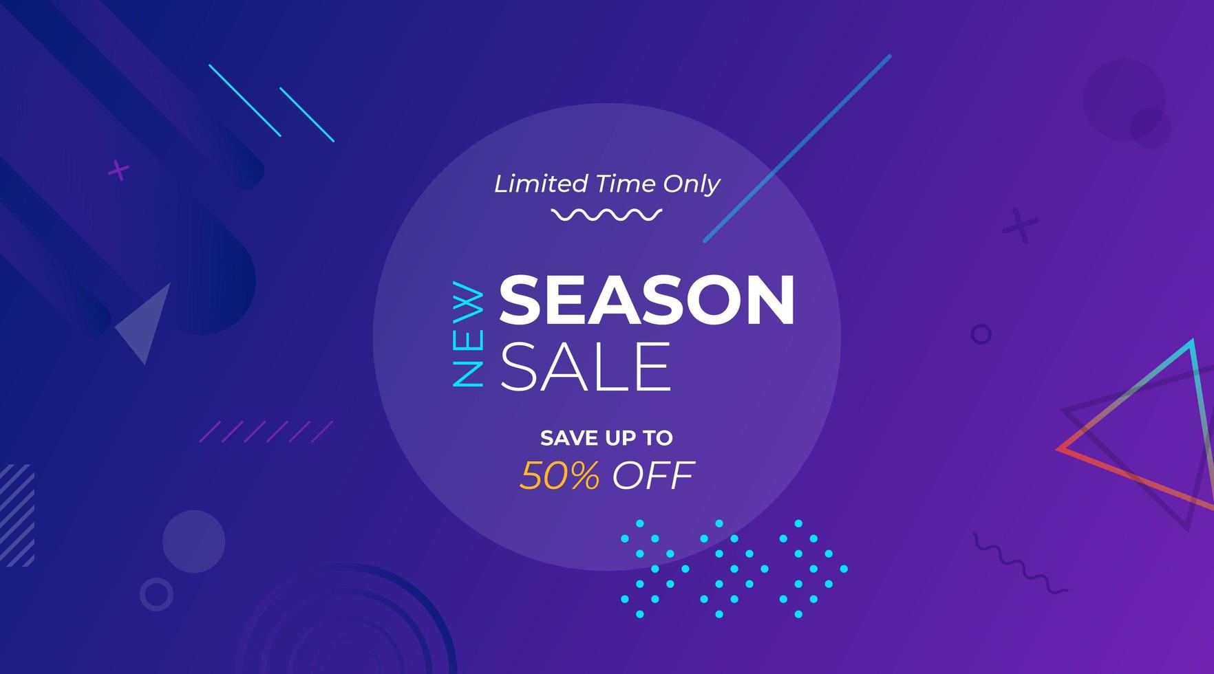 Purple Geometric Sale Banner Template vector