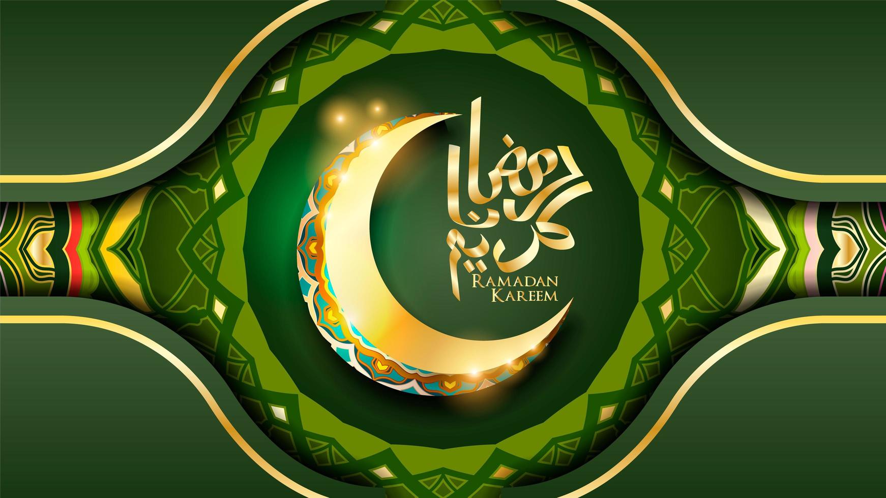 Ramadan Kareem Islamic Crescent Moon Background vector