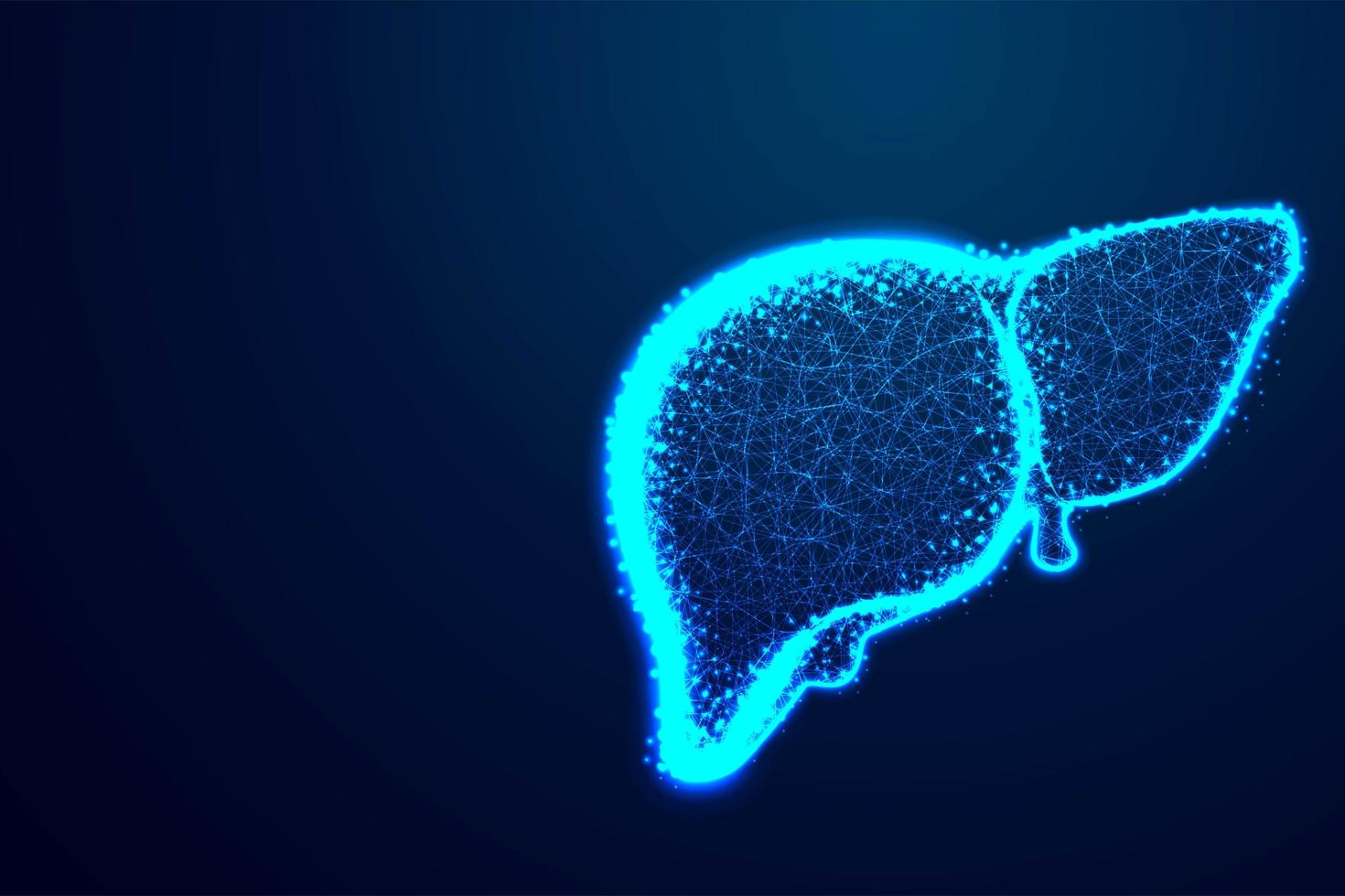 Human Liver in Abstract Blue Poly Design vector