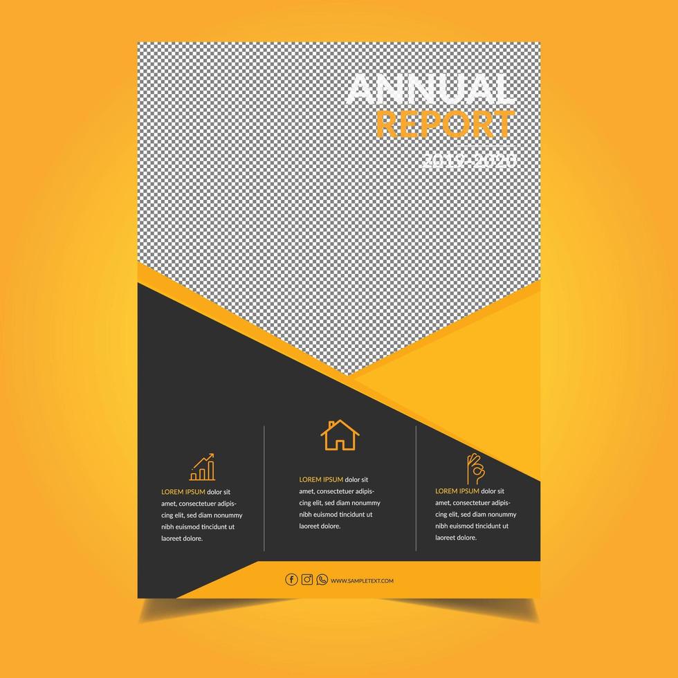 Orange Corporate Flyer Template with Triangle Shapes vector