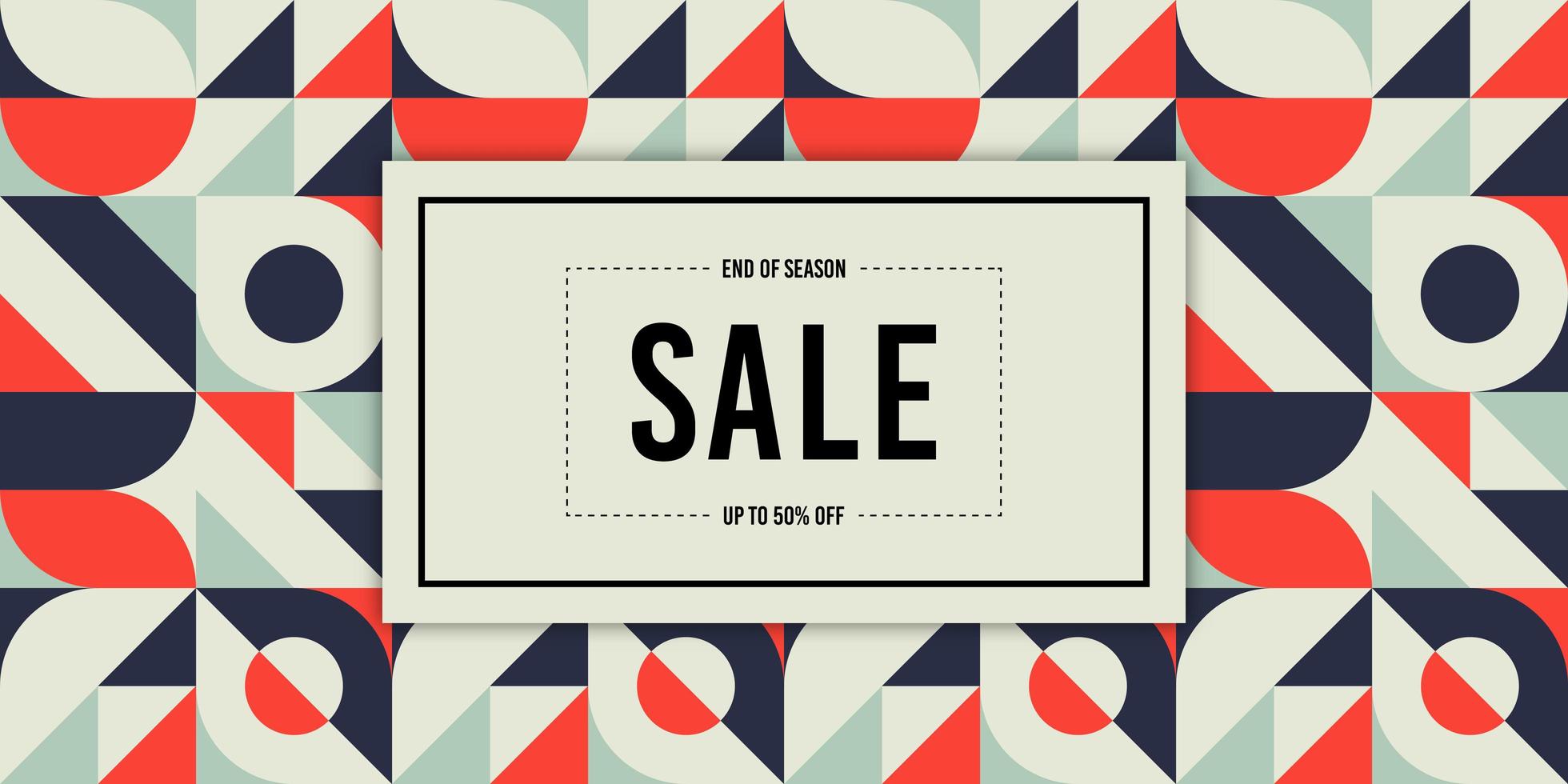 Retro geometric sale banner vector