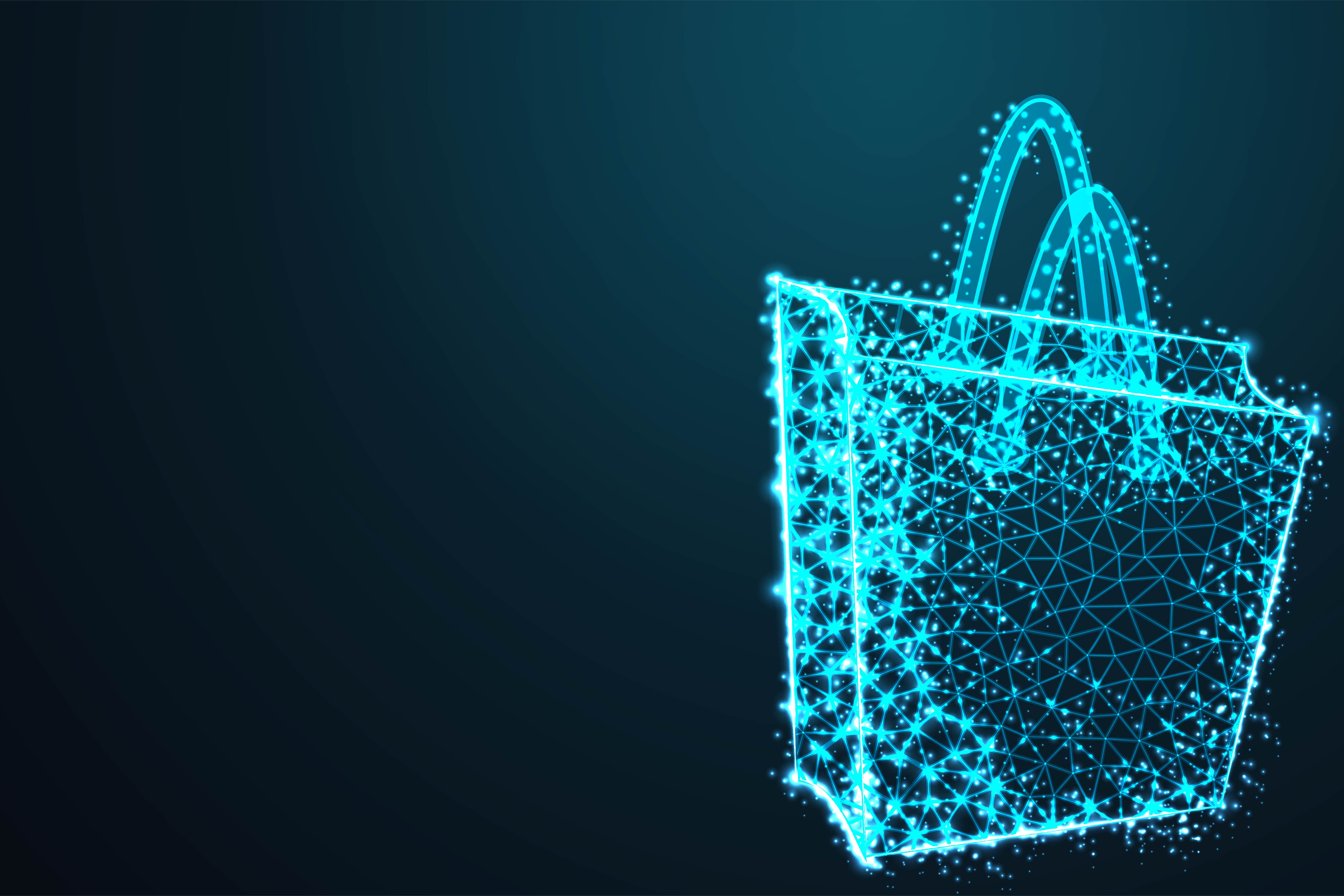 Modern Blue Poly Shopping Bag Design 698049 Vector Art at Vecteezy