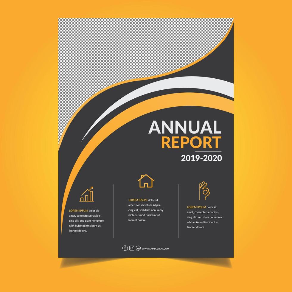 plantilla de volante de informe anual de forma dinámica vector