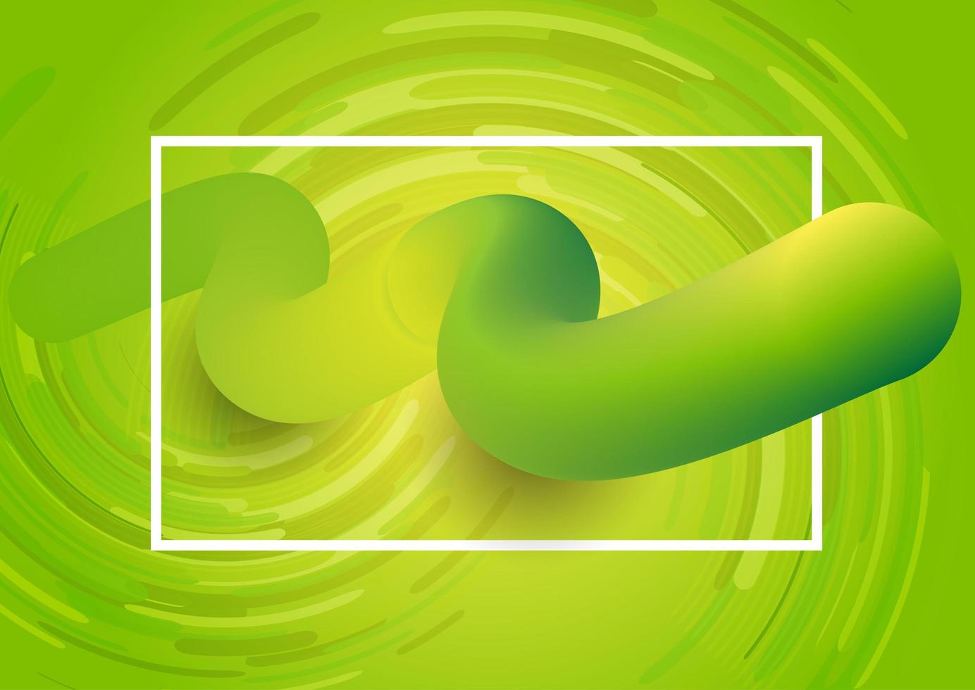 Abstract Green Flowing 3D Design vector