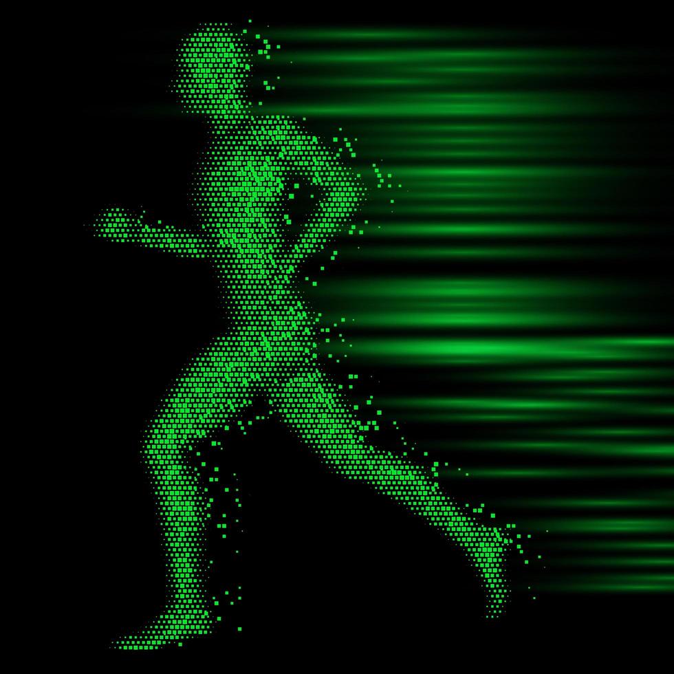 Techno Pixelated Male Figure vector