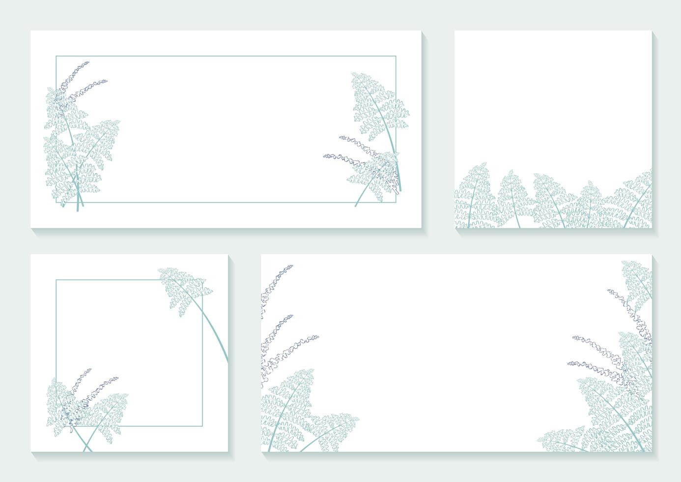 Set of Pastel Botanical Frames vector