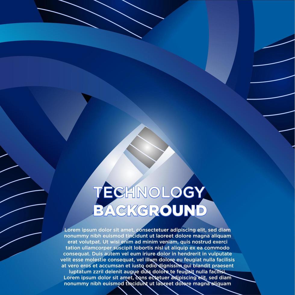 Blue and Gray Curved Technology Design vector