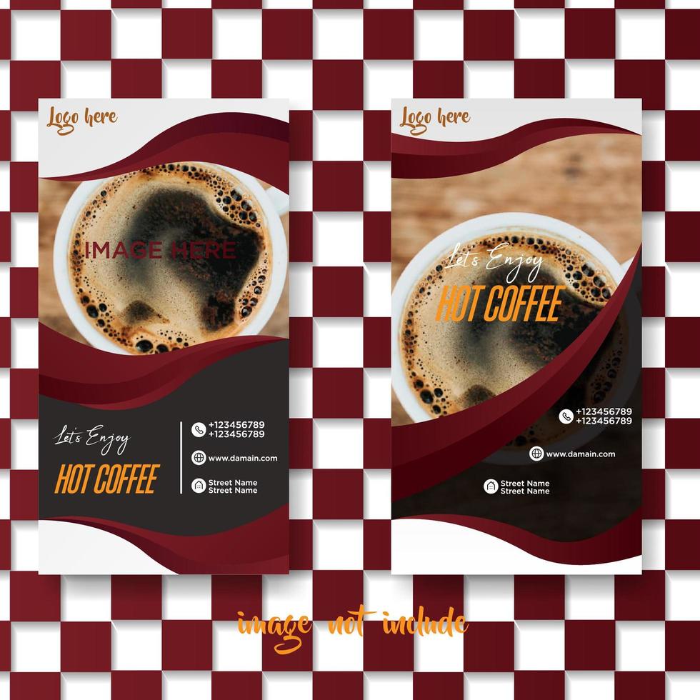 Checkered Coffee Cafe brochure Design vector