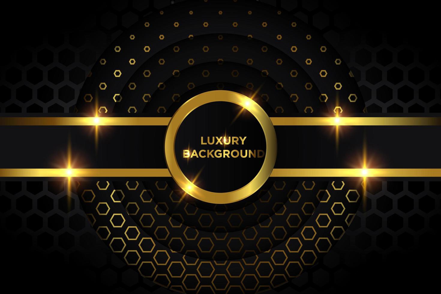 Luxury Gold and Black Circles Design vector