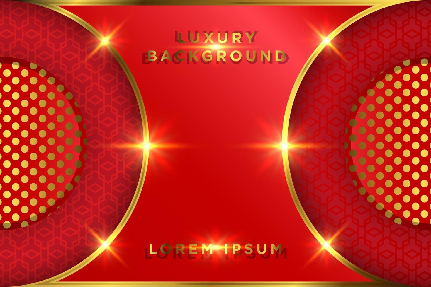 Luxury Red and Gold Glowing Circle Design vector