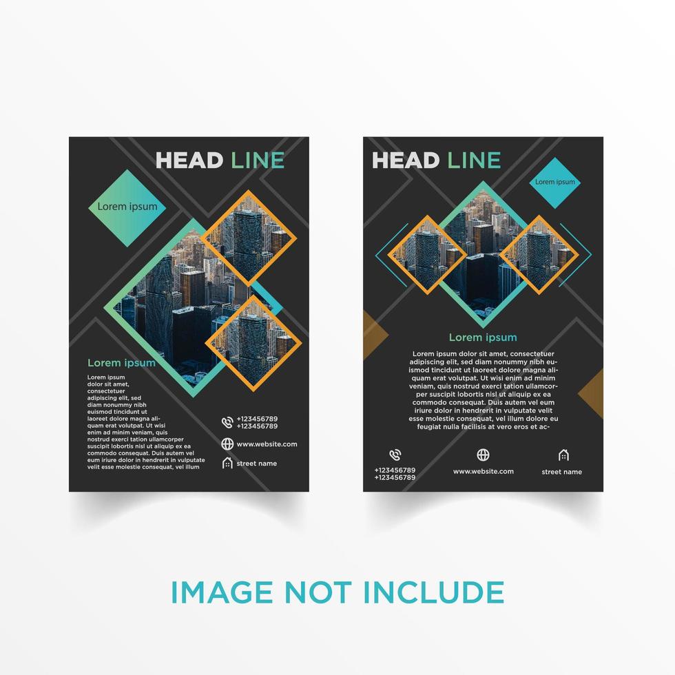 Geometric Diamond Flyer Brochure Set vector