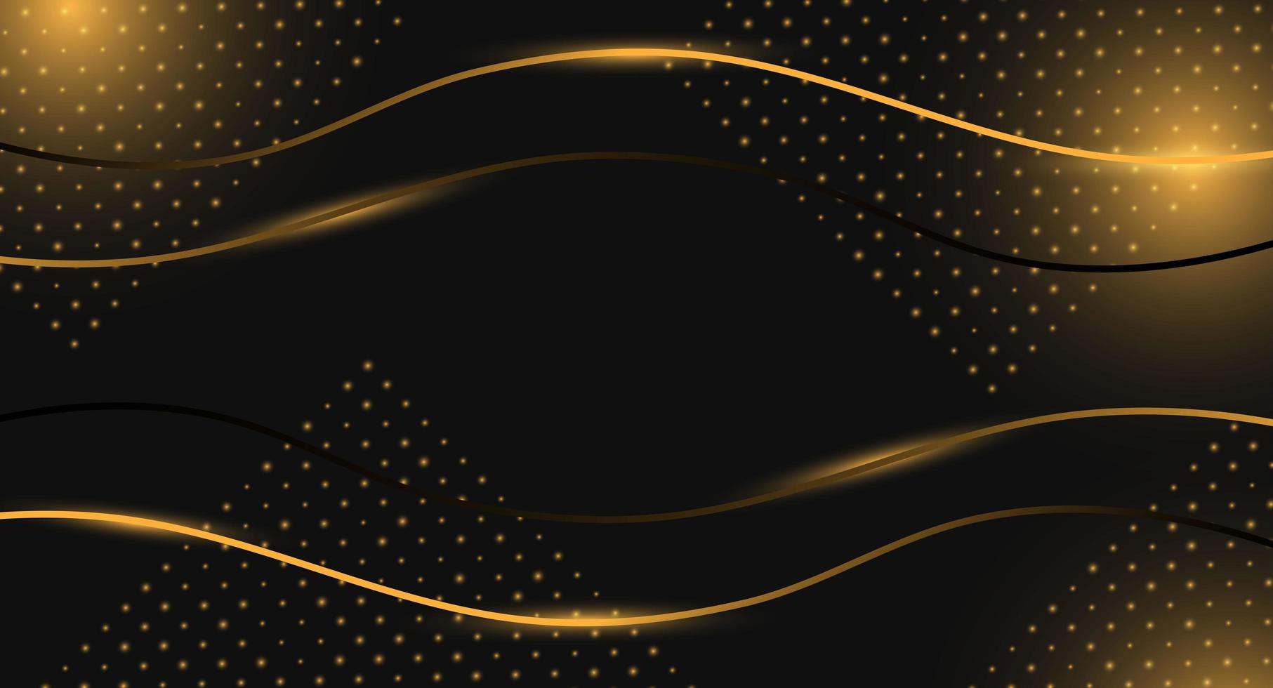 Dark Background With Glowing Golden Dots and Lines vector