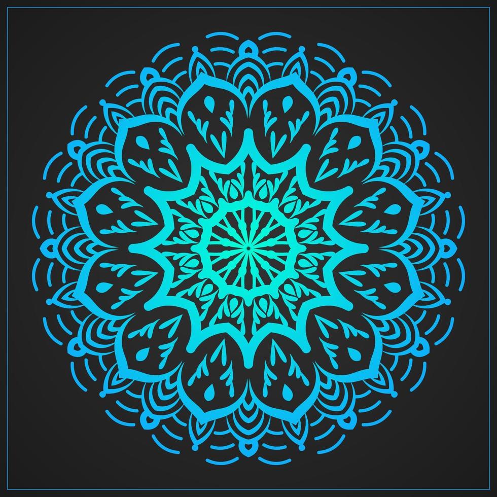 Blue Gradient Luxury Decorative Mandala vector