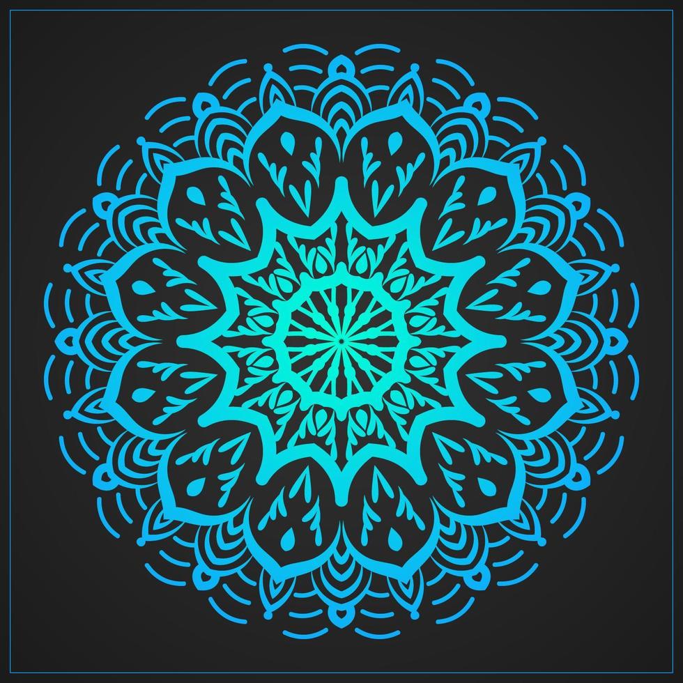 Blue Gradient Luxury Decorative Mandala vector