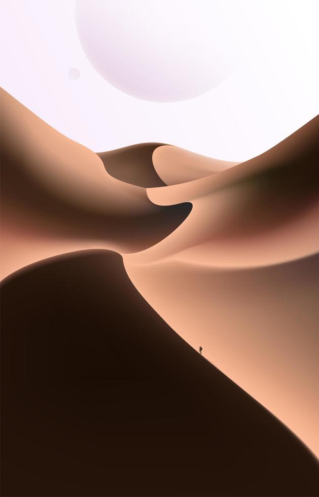 Modern Desert Scenery Art  vector