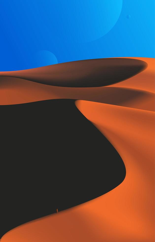 Desert Scenery in Evening Time  vector