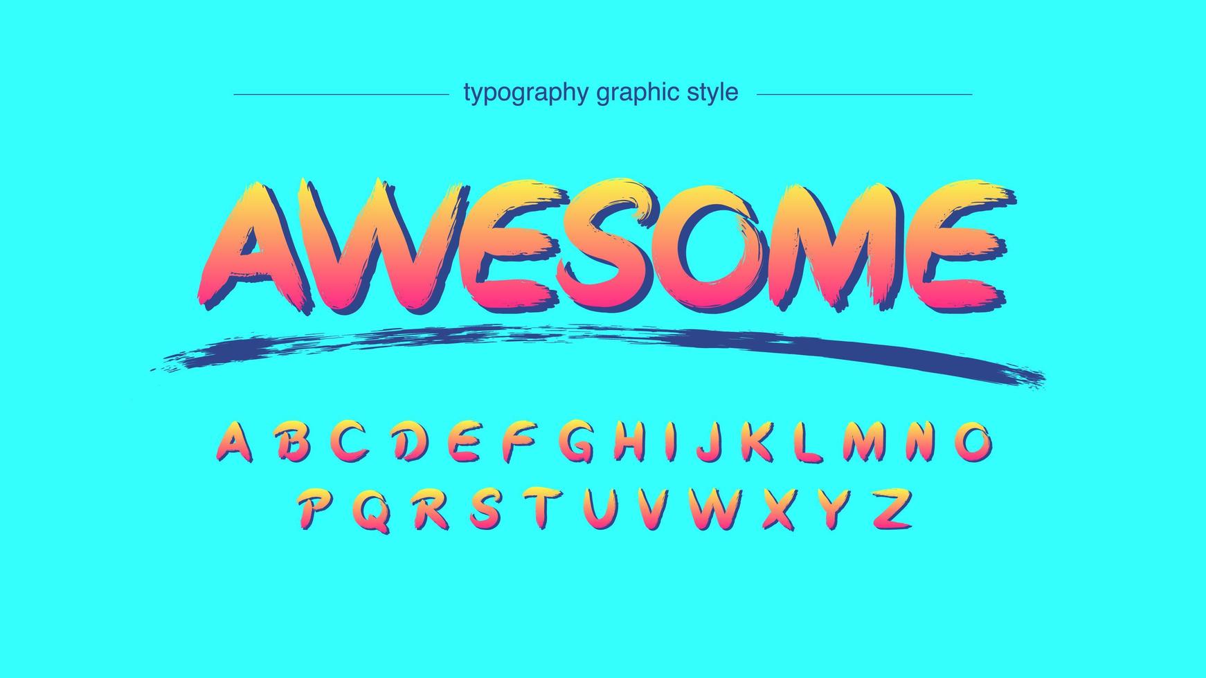 Orange Graffiti Typography vector