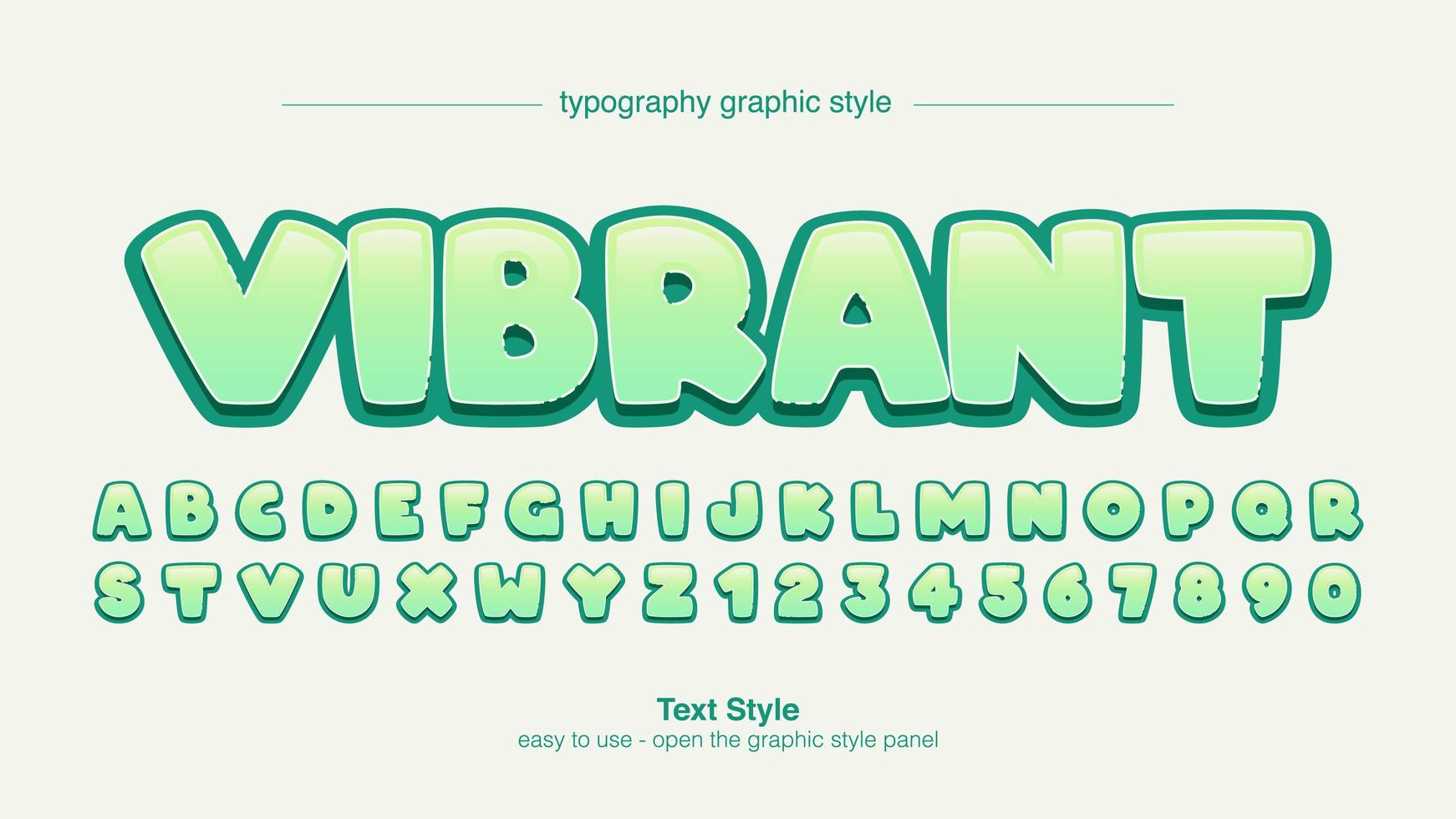 Green Cartoon Comics Typography Design vector