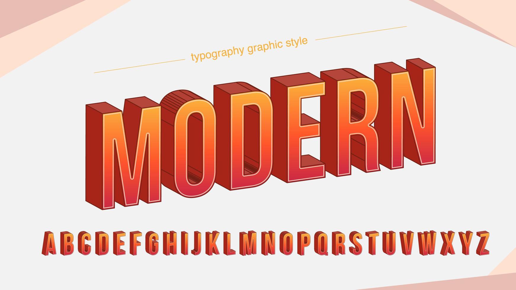 Modern Red Orange Bold Typography Design vector