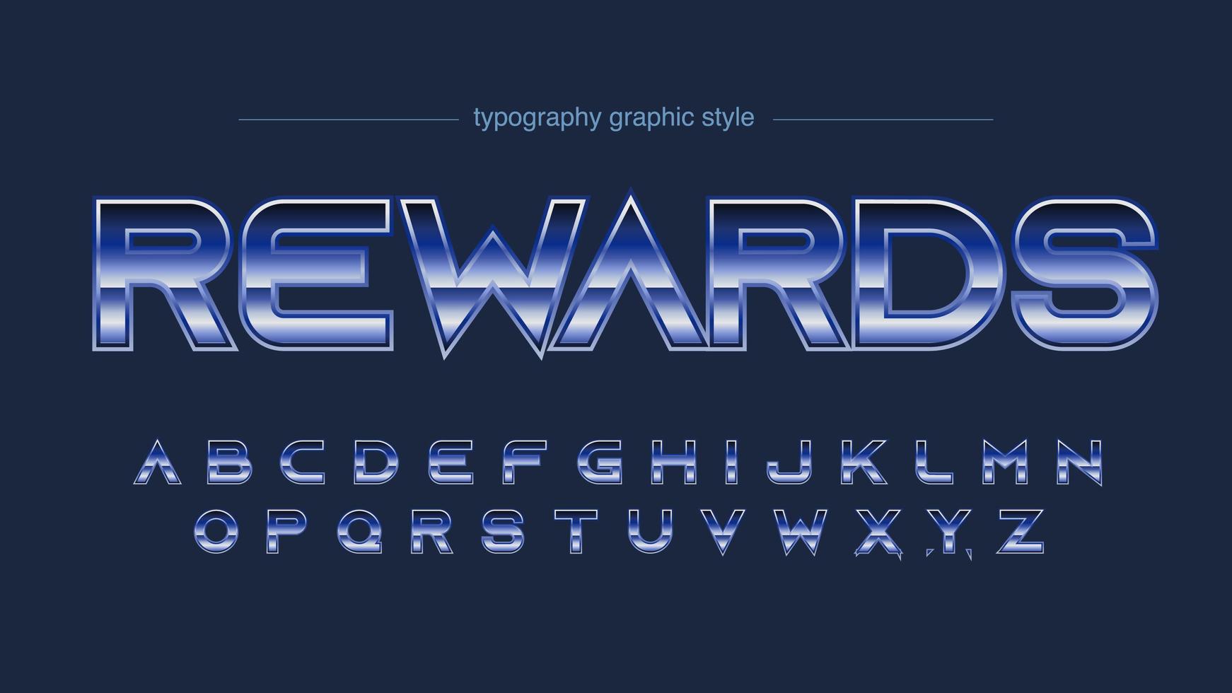 Blue Chrome Uppercase Design vector