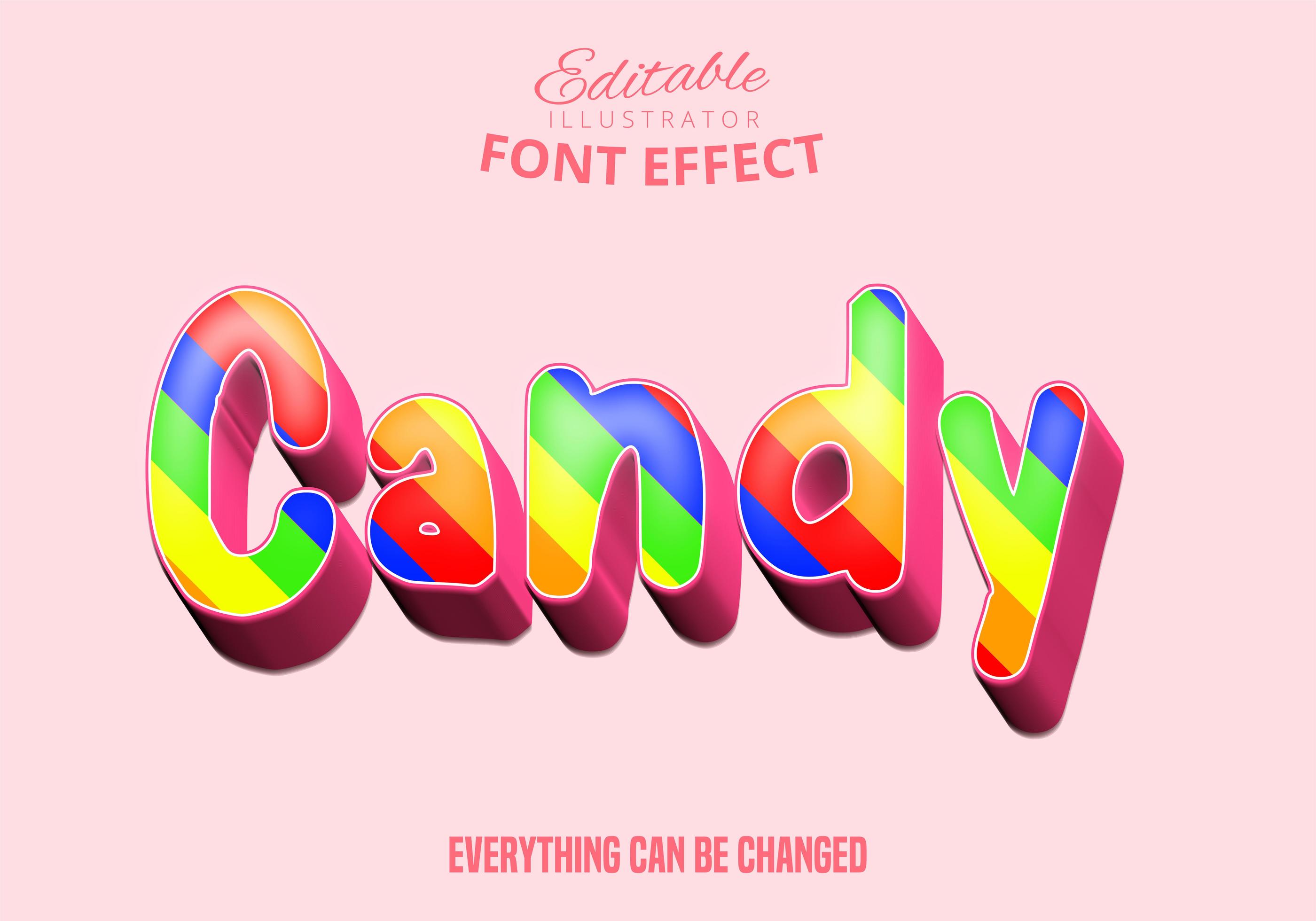 Candy text, Editable Font Effect 699031 Vector Art at Vecteezy