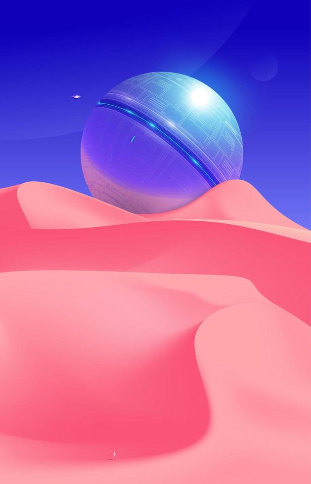 Planet in Desert Scenery  vector
