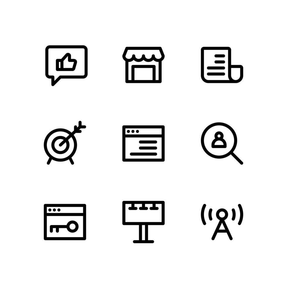 Marketing Icons with Newsletter, Billboard and More vector