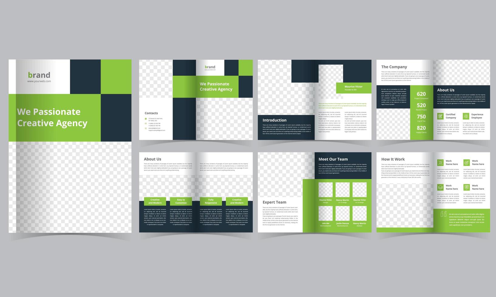 Green Geometric Look Book Layout  vector