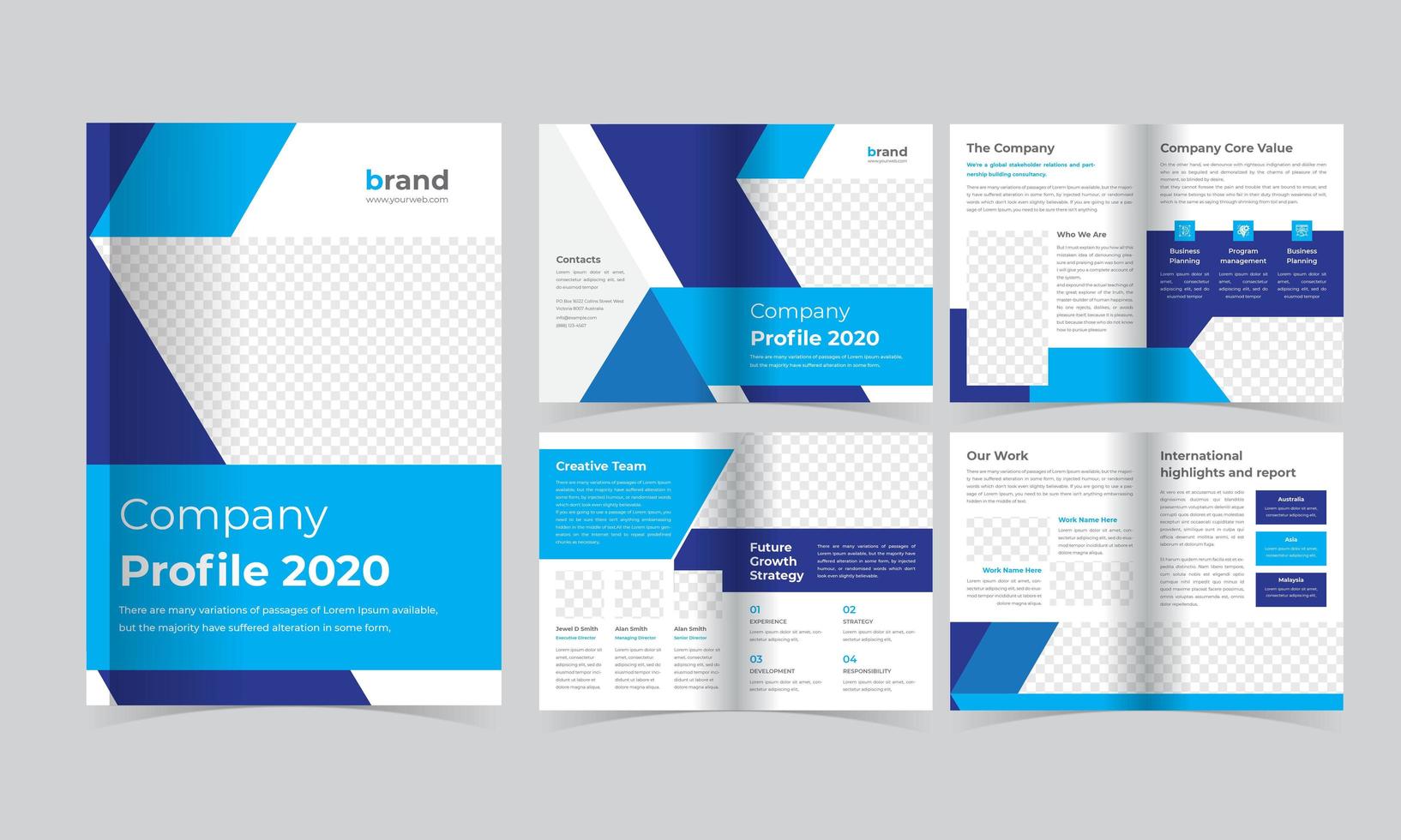 Blue Corporate Look Book Template vector