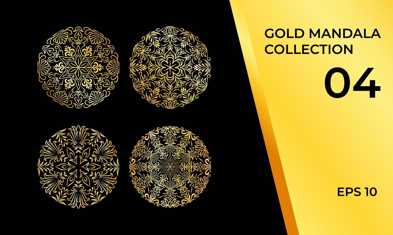 Golden Decorative Mandala Collection vector