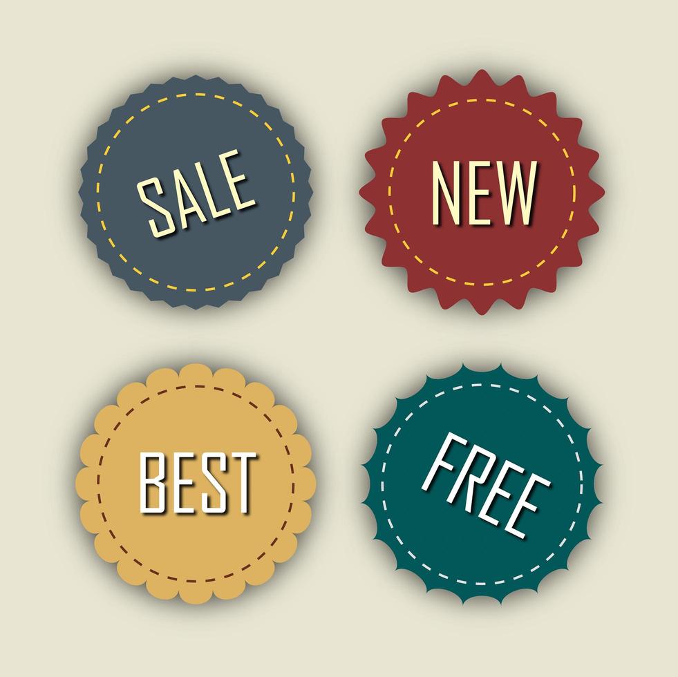 Set of round sale labels. vector