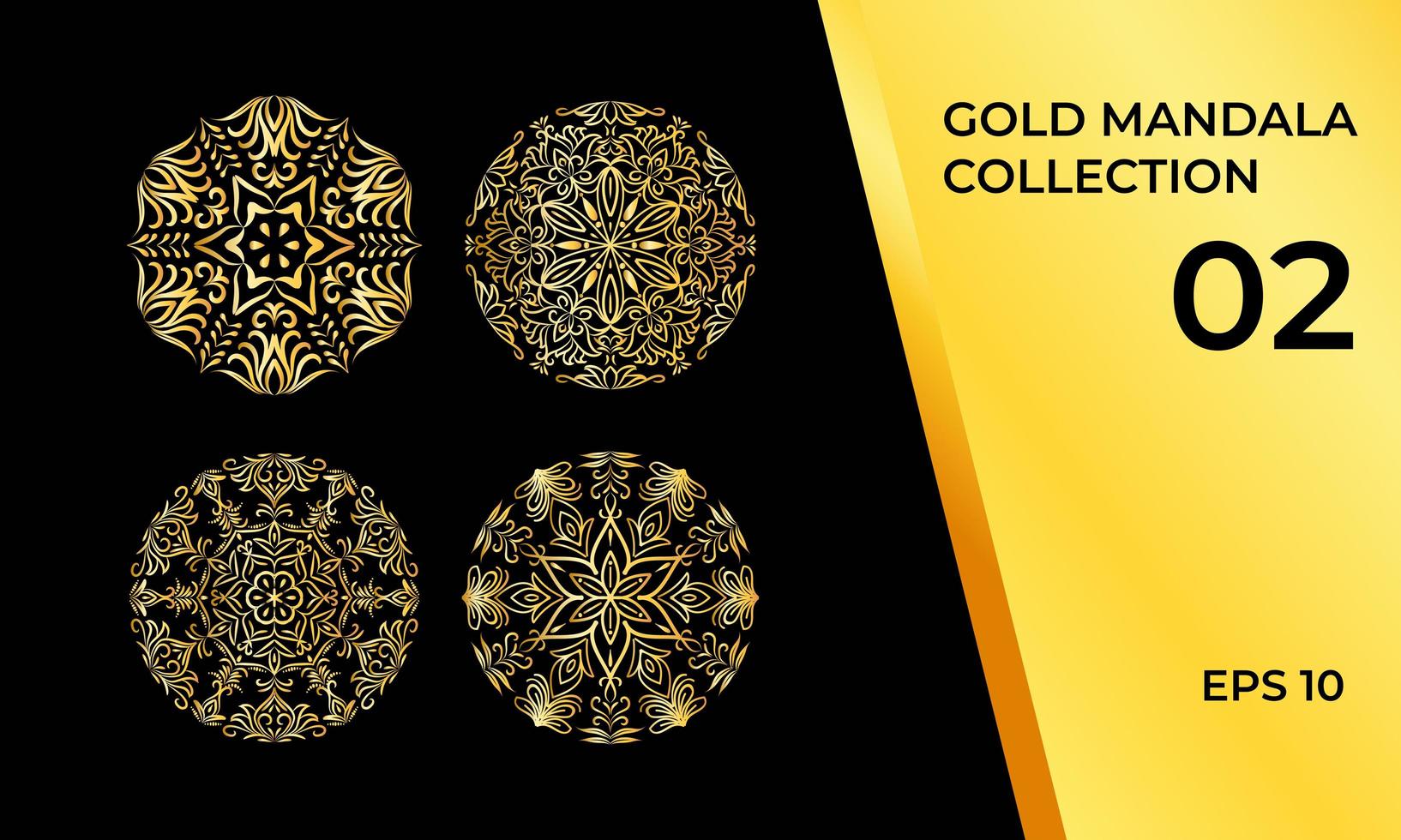 colección de mandala decorativa en oro vector