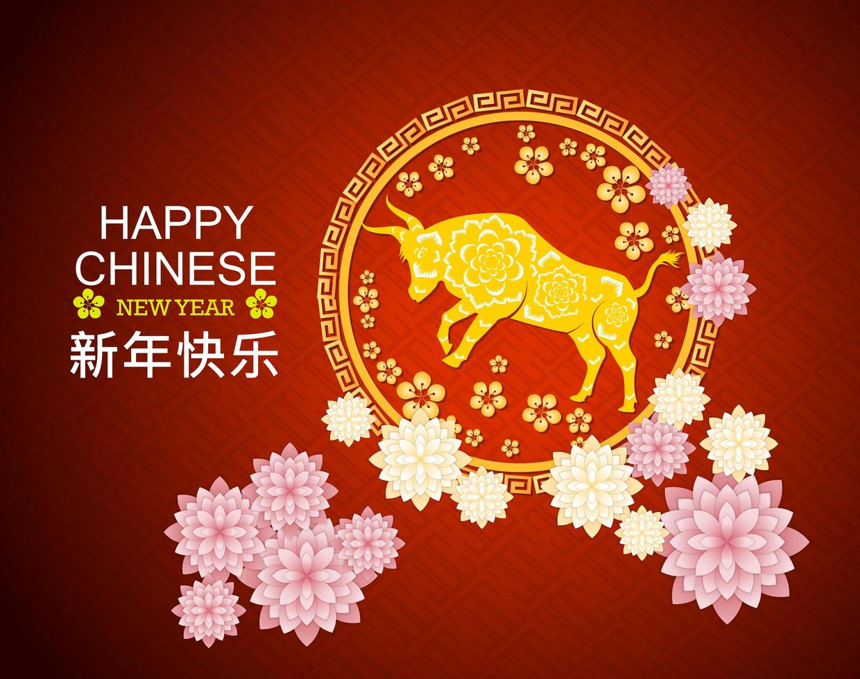 Happy chinese new year 2021 red greeting vector