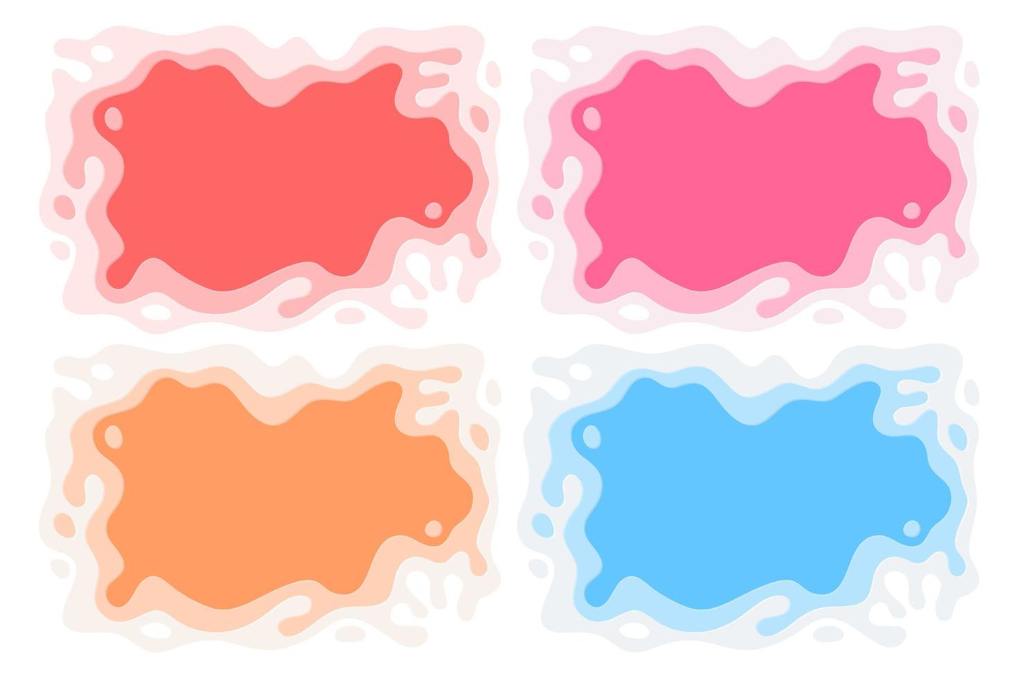 Abstract Paint Splash Paper Cut-Out Set vector