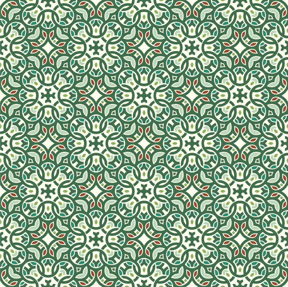Green, Red, and Light Green and Geometric Pattern vector