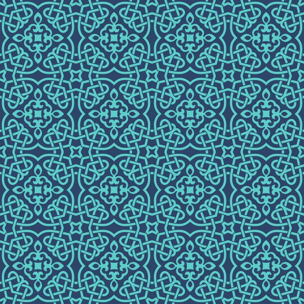 Blue with Aqua Details Geometric Pattern vector