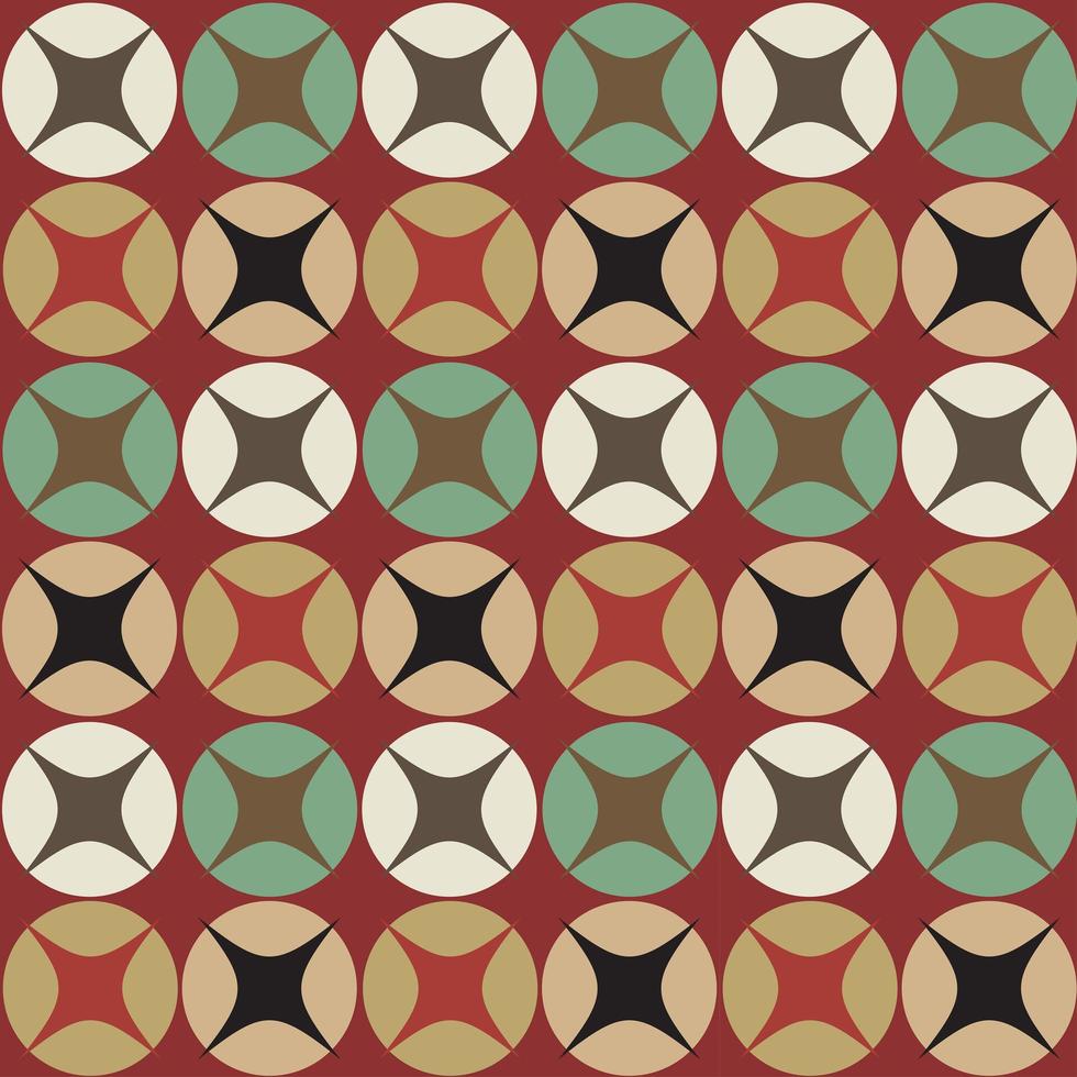 Seamless retro circular pattern vector