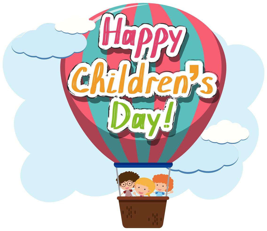 Happy children's day balloon poster vector