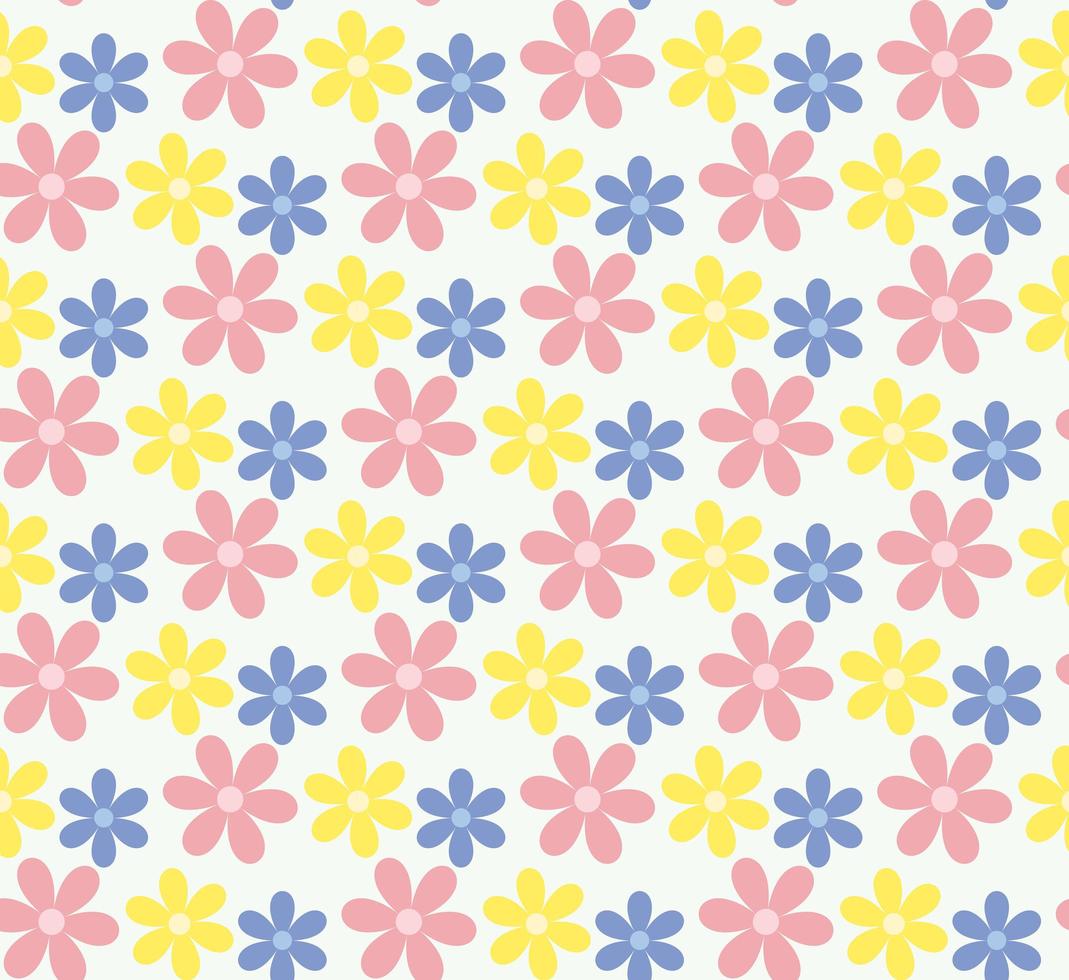 Seamless pastel  flower pattern  vector