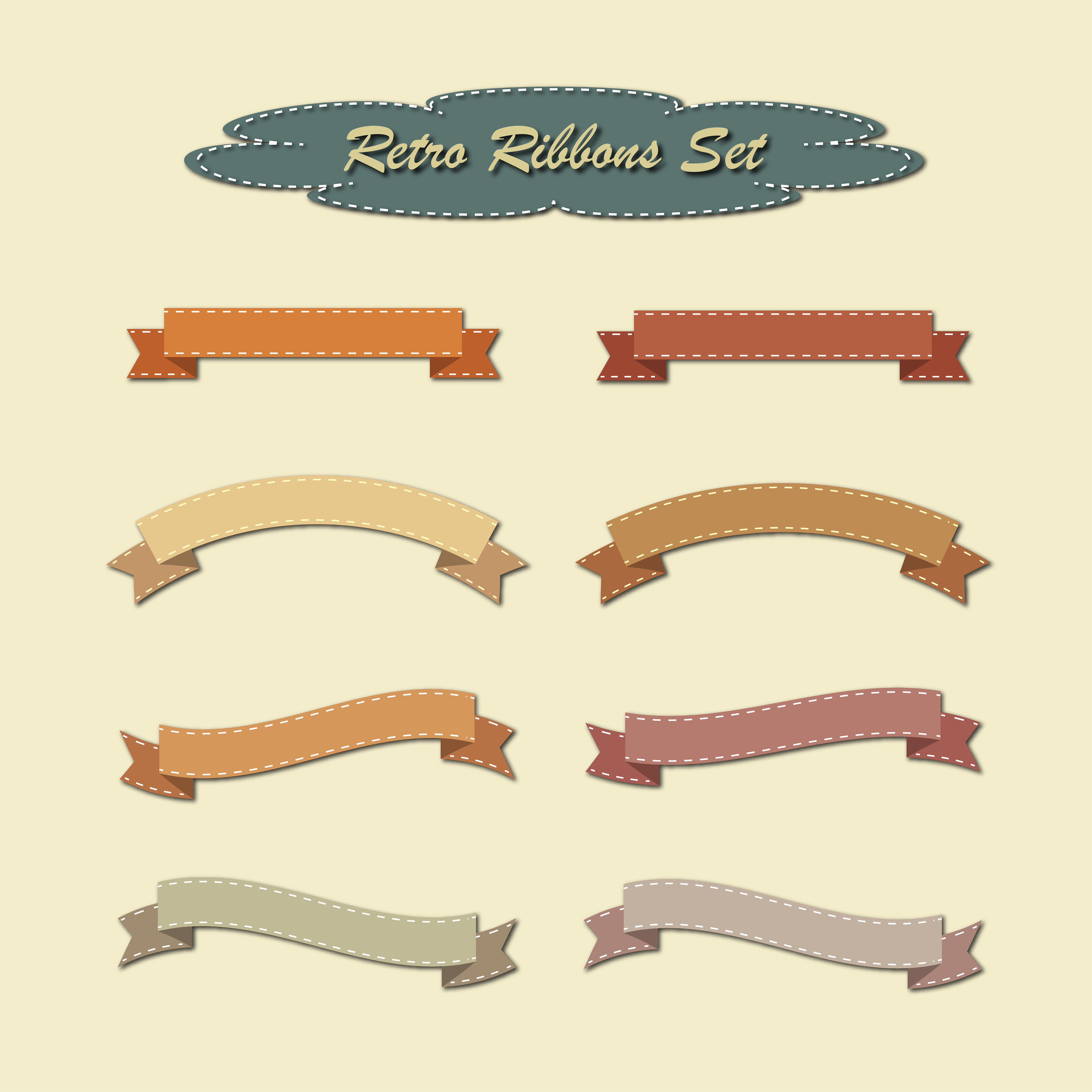 Collection of ribbons in retro vintage style 699921 Vector Art at Vecteezy