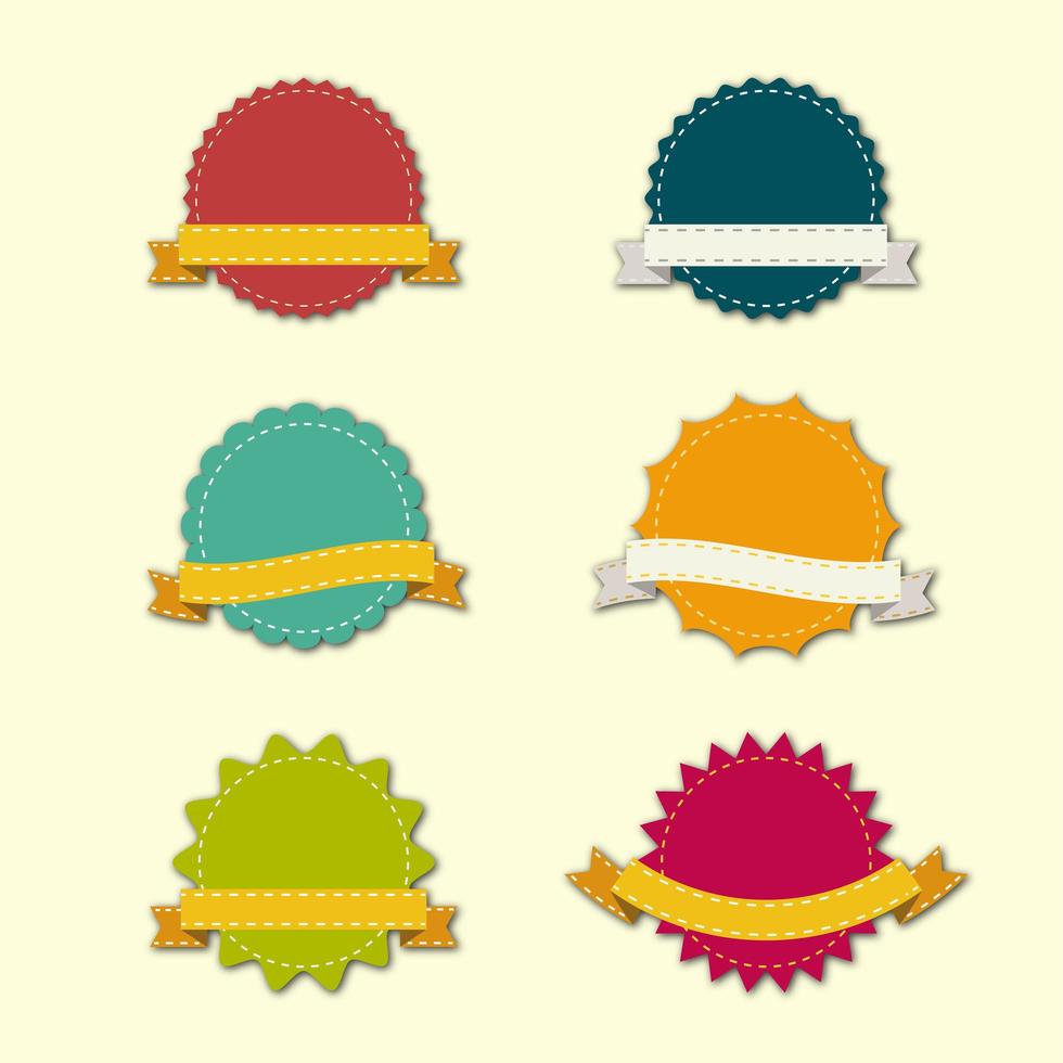  Badges and  Ribbons Set vector